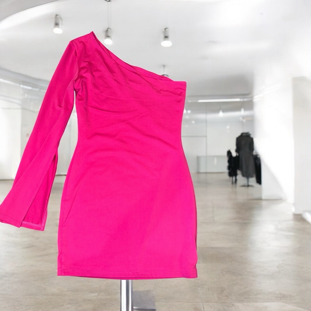 Superdown Hot Pink One Shoulder Mini Dress Size S